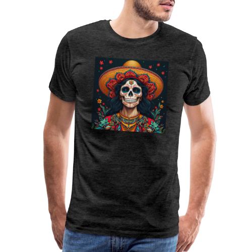 Charra Skull Art | Traditional Mexican Design - Men's Premium T-Shirt
