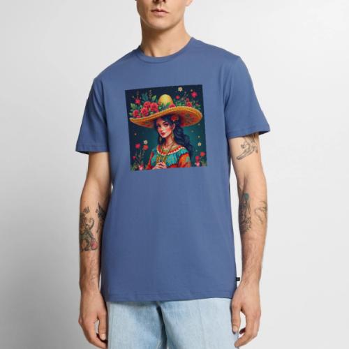 Mexican Design, Regional Mexican Charro Woman - Men's Premium T-Shirt