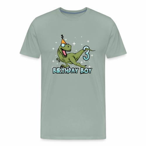 Happy Birthday Boy Dino Dinosaur 3 Gift Idea - Men's Premium T-Shirt