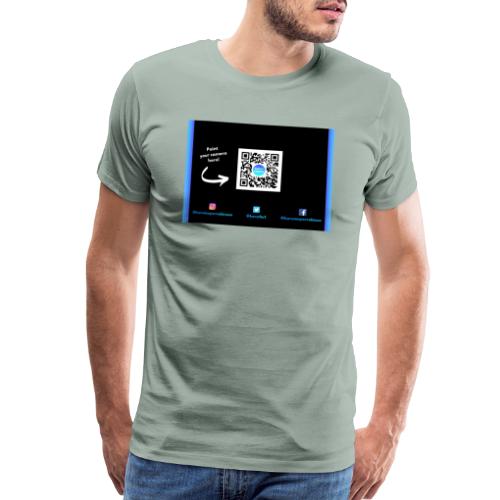 QR Code + Social Media Tags - Men's Premium T-Shirt