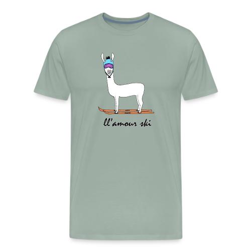 Skiin' llama - Men's Premium T-Shirt