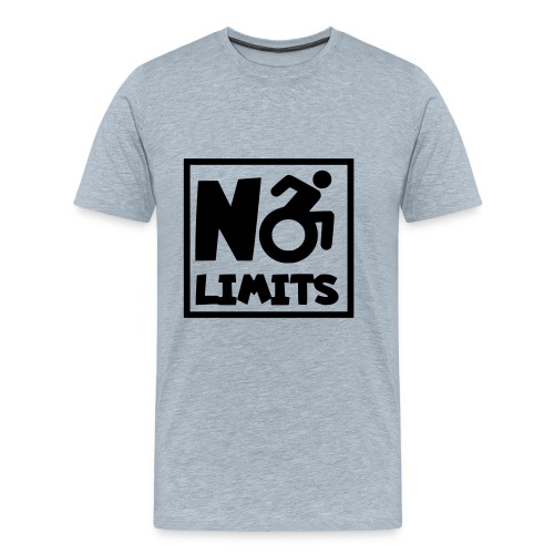No limits for this wheelchair user. Humor shirt - Men's Premium T-Shirt