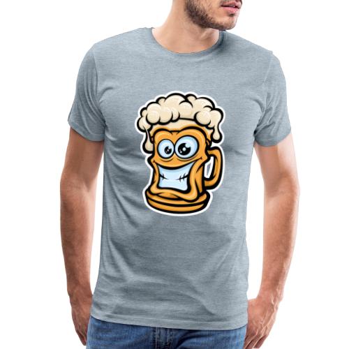 Happy Beer Mug, Cartoon Style - Men's Premium T-Shirt