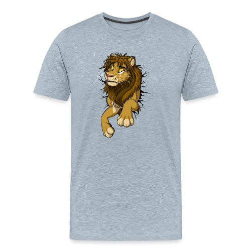 STUCK Lion (black cracks) - Men's Premium T-Shirt