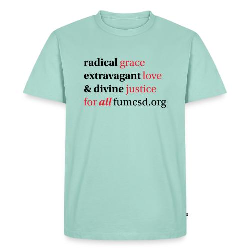 Grace. Love. Justice. serif font - Men's Premium T-Shirt