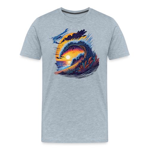 Rainbow Fire Wave - Men's Premium T-Shirt
