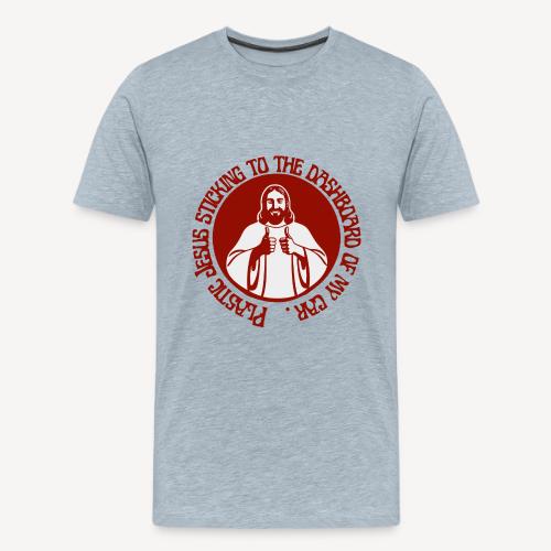Plastic Jesus sticking to the dashboard of my car - Men's Premium T-Shirt