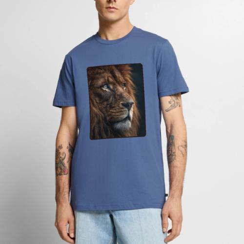 Lion Portrait Majestic Wildlife Design - Men's Premium T-Shirt
