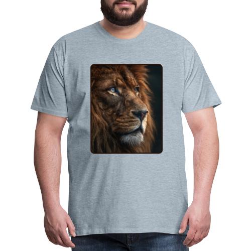 Lion Portrait Majestic Wildlife Design - Men's Premium T-Shirt
