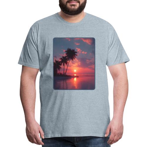 Tropical Sunset Ocean Reflection Design - Men's Premium T-Shirt