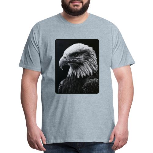 Black White Bald Eagle Design - Men's Premium T-Shirt