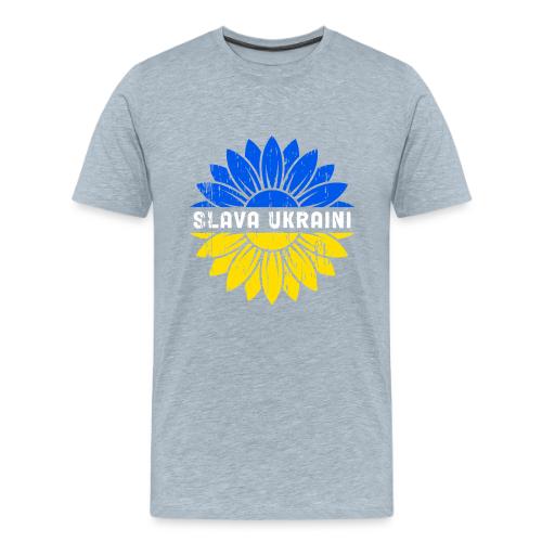 Slava Ukraini Vintage Sunflower Flag T-Shirt - Men's Premium T-Shirt