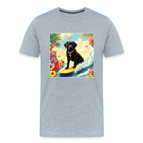 Black Labrador Retriever Surfing - Men's Premium T-Shirt