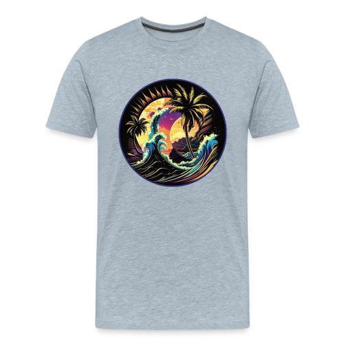Purple Sunset Waves - Men's Premium T-Shirt
