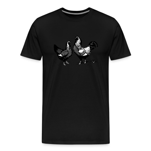 Vintage Rooster and Hen - farm style - Men's Premium T-Shirt