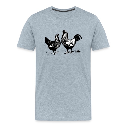 Vintage Rooster and Hen - farm style - Men's Premium T-Shirt