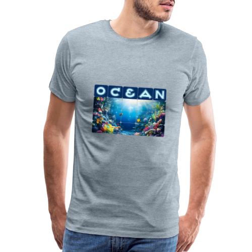 Ocean: Neon Reef Glow - Men's Premium T-Shirt