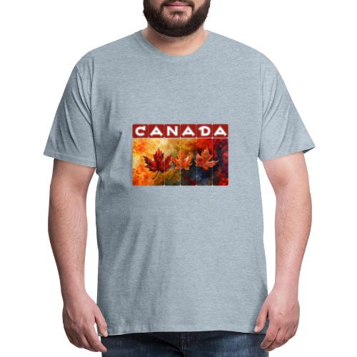 Painted Canada Leaves - Men's Premium T-Shirt