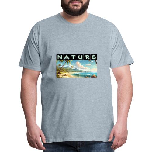 Nature: Sun-Kissed Shore - Men's Premium T-Shirt