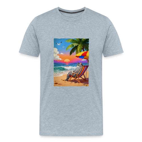 Rainbow Beach cat - Men's Premium T-Shirt