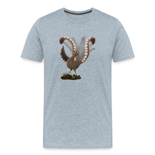Cute happy superb lyrebird cartoon illustration - Men's Premium T-Shirt