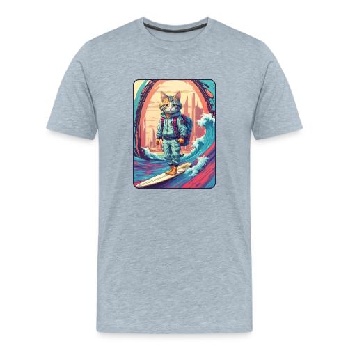 City Surf Messenger Cat - Men's Premium T-Shirt