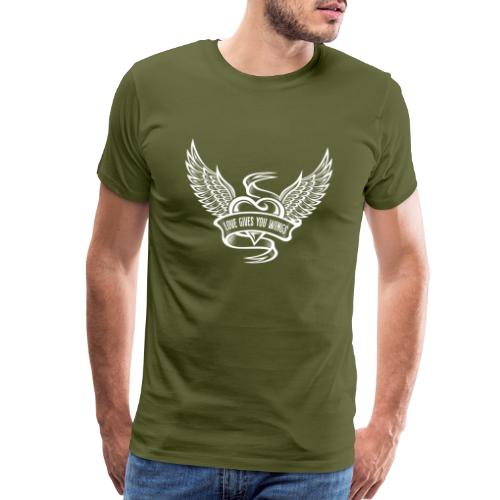 Love Gives You Wings, Heart With Wings - Men's Premium T-Shirt