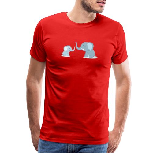 Father and Baby Son Elephant - Men's Premium T-Shirt