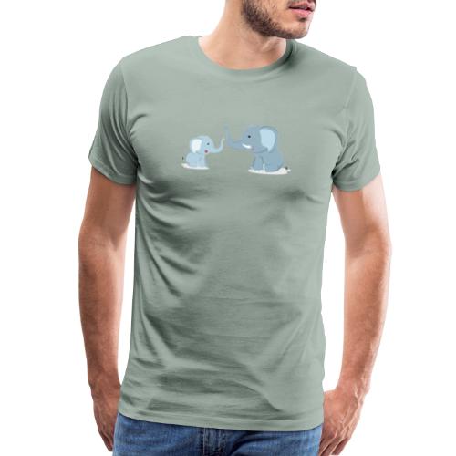 Father and Baby Son Elephant - Men's Premium T-Shirt