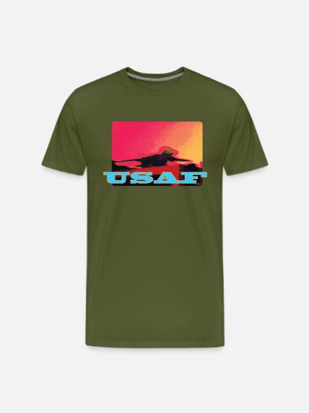 USAF F-14 Tomcat Airplane - Men's Premium T-Shirt - olive green