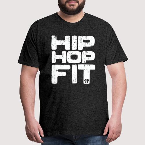 Hip-Hop Fit Logo (White distressed) - Men's Premium T-Shirt