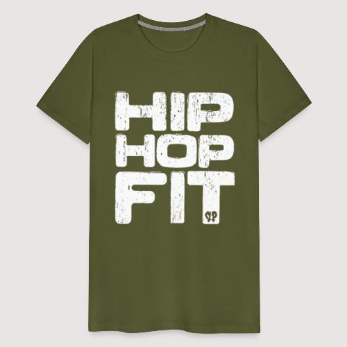 Hip-Hop Fit Logo (White distressed) - Men's Premium T-Shirt