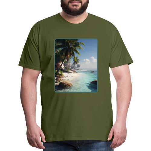 Tropical Beach Paradise Palm Design - Men's Premium T-Shirt