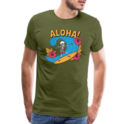 Aloha Surfing Skeleton - Beach Vibes - Men's Premium T-Shirt