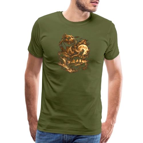 Pit Bull Howling Moon Fantasy Forest Tee - Men's Premium T-Shirt