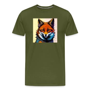 Fox futuristic ink - Men's Premium T-Shirt - olive green - Front - Liam (192cm)