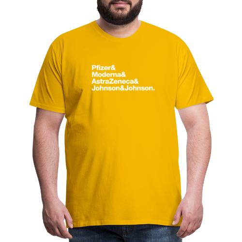 Covid Vaccines are Here! (white text) - Men's Premium T-Shirt