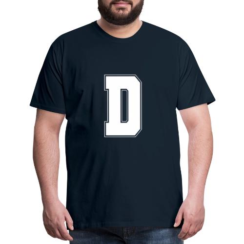 White Letter D – Varsity Alphabet Monogram - Men's Premium T-Shirt
