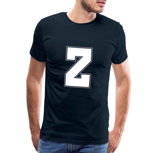 White Letter Z – Varsity Alphabet Monogram - Men's Premium T-Shirt