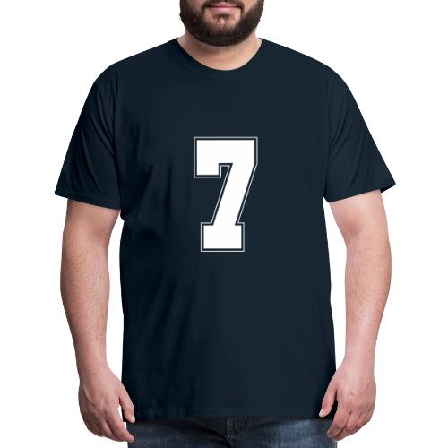 White Number 7 – Varsity Font - Men's Premium T-Shirt