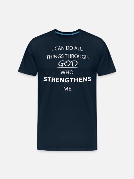 STRENGTH 2 GOSPEL TEE SHIRT - Men's Premium T-Shirt - deep navy