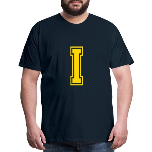 Letter I – Capital Athletic Alphabet Monogram - Men's Premium T-Shirt