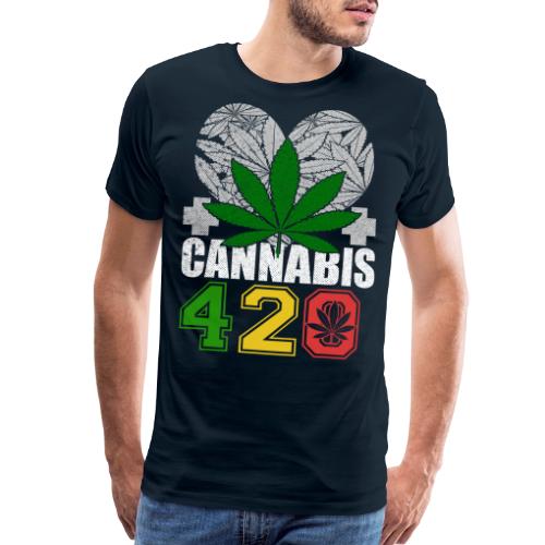Clever 420 Smoker World Weed Marijuana Design - Men's Premium T-Shirt