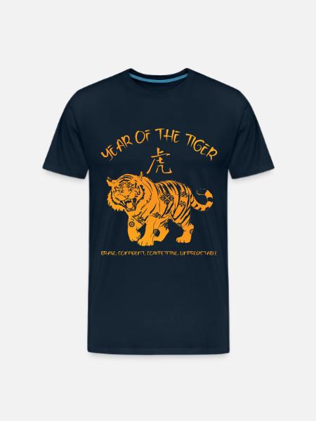 Chinese New Year Of Tiger Chinese Zodiac - Men's Premium T-Shirt - deep navy