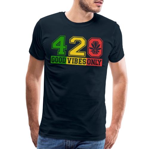 Witty 420 GoodVibes Herb Weed Marijuana Design - Men's Premium T-Shirt