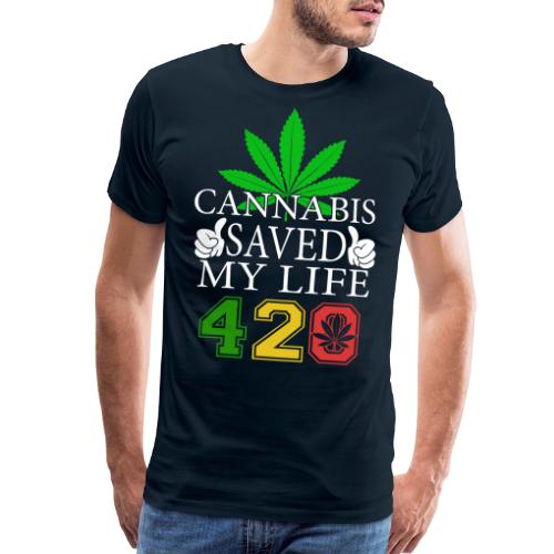 Joyous 420 Saving Herb Weed Marijuana Design - Men's Premium T-Shirt