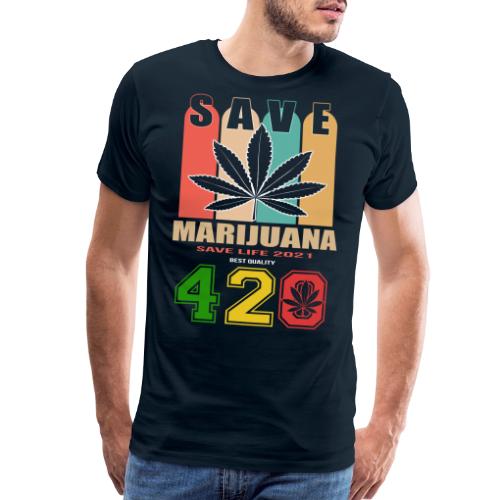 Hysterical 420 Save The Plant Weed Marijuana - Men's Premium T-Shirt