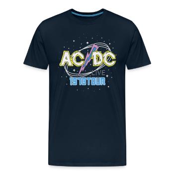 AC/DC Funky Logo 1981 Tournée - T-shirt premium pour hommes - bleu marine profond - Devant - Liam (192cm)
