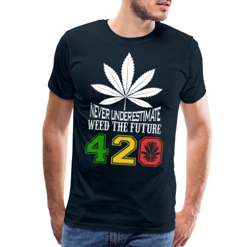 Chuckling 420 Future of Herb Weed Marijuana Design - Men's Premium T-Shirt