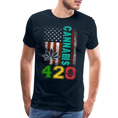 Amusing 420 American Herb Weed Marijuana Design - Men's Premium T-Shirt